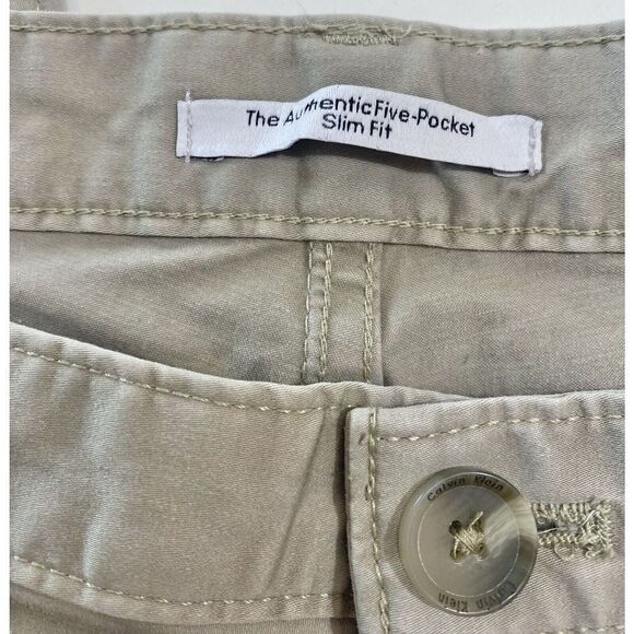 Calvin Klein Tan Five Pocket Slim Fit Khaki Pants Men's Size 33x30 - Picture 6 of 9